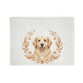 Golden Retriever Floral Wreath Blanket — Soft Polyester Pet Throw