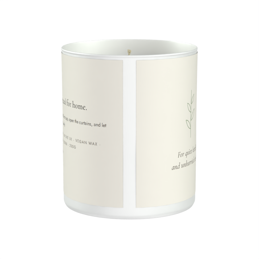 Slow Mornings Scented Candle – Sea Salt, Rose & Driftwood | 200g