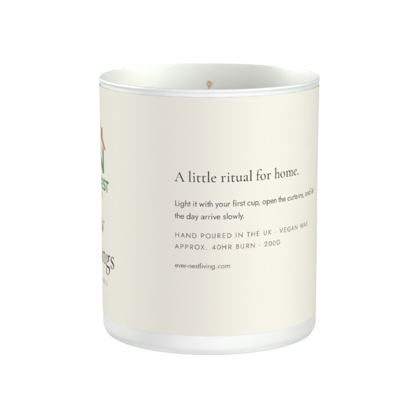Slow Mornings Scented Candle – Sea Salt, Rose & Driftwood | 200g