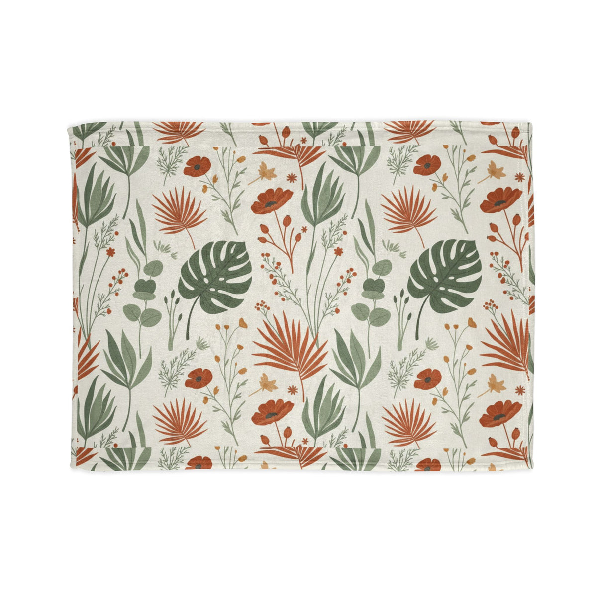 Botanical Leaf Throw Blanket – Earth Tone Home Collection