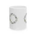 Botanical Wreath Ceramic Mug — Floral Leaf Coffee Cup (11oz & 15oz)